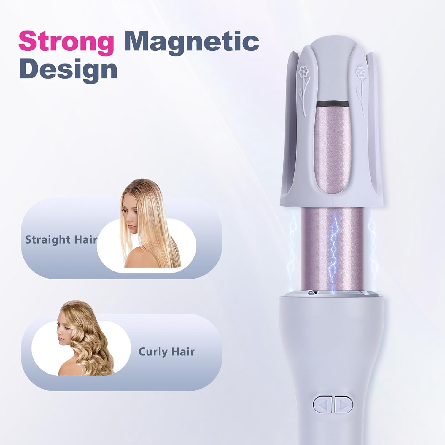 Automatic Curling Iron , 2-in-1 Hair Styling Tool Flat Iron & Curler, 3 Temp Settings, 10s Timer, Ceramic Coating, Dual Voltage, Includes Comb, Gloves & Hair Clips
