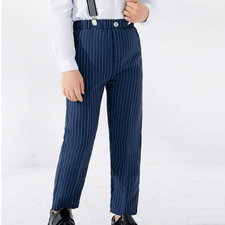 Esaierr Kids Boys Fit Formal Dress Pants Flat Front Slim Slacks