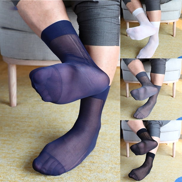 Chaussettes Homme Fines Respirantes – Rayures Larges – Au-dessus Du Mollet
