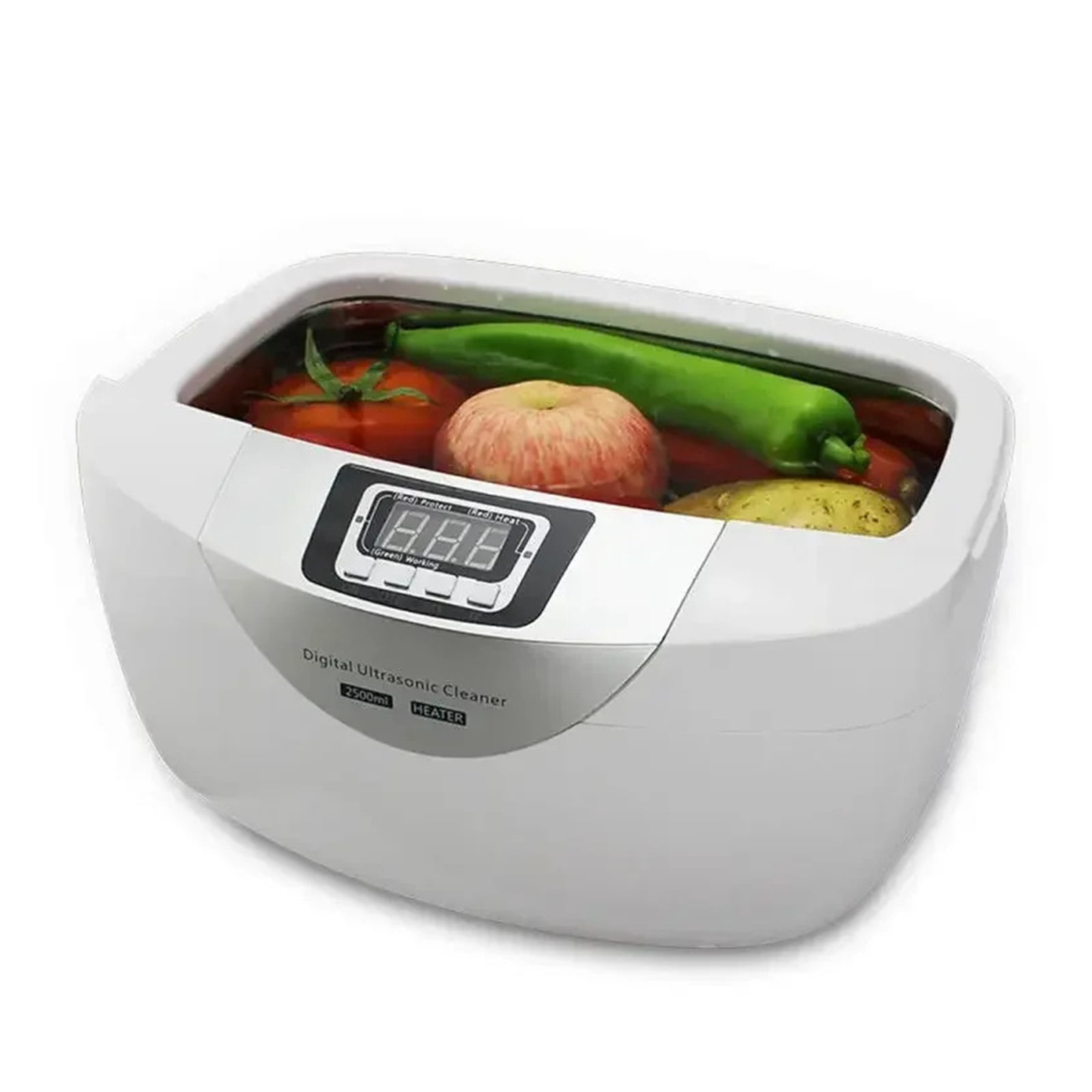2.5L 60W 40kH Ultrasonic Digital cleaner Baskets Jewelry Watches Heating Mute Ultrasonic Vegetable Cleaner bath