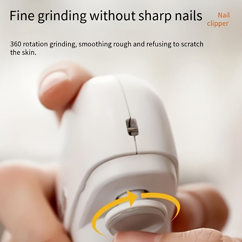 XHSGX 2-in-1 Electric Nail Clipper and Polisher, with LED Light, Anti-Pinch Safety Feature, Polishing and Grinding Functions, USB Charging, Multi-functional manicure tool for home and salon use
