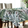 thumbnail image 3 of Tropical Palm Leaves Rectangle Tablecloth, Dust Proof Anti Wrinkle Wipeable Table Cloth Tabletop for of Dinner Kitchen Wedding Holiday Party 60"x60" Home Decor, 3 of 7