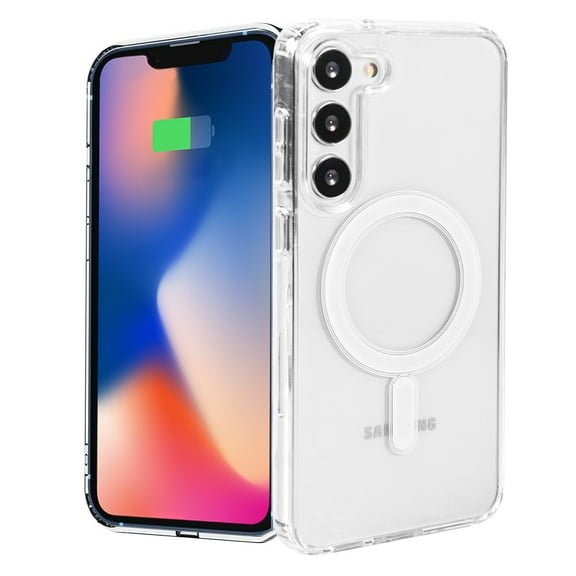 For Samsung Galaxy S23 Plus Crystal Clear Hybrid Impact Case with Magsafe Compatibility Hard PC TPU Rubber Case Cover fit Galaxy S23 Plus - Transparent