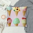 thumbnail image 2 of Autua Ice Cream Desserts Graphic Decorative Pillow Cover for Home Couch Living Room - High-Quality Summer Printed 1PC 18x18in, 2 of 5