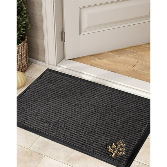 Topcobe Outdoor Doormat, Heavy Duty Front Door Mat, Trap Dirt Non-Slip Welcome Mat, Easy Clean Embroidered Floor Mat for Entryway, Patio, Porch, 24"x36"