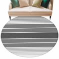 thumbnail image 2 of Gradient Grey Striped Round Area Rug 6 FT, Non Slip Bedroom Rugs, Simple Farm Stripes Minimalist Washable Soft Circular Carpet Non-Shedding Floor Mat for Kitchen Dining Room Home Office Kids Room, 2 of 8