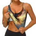 thumbnail image 3 of Daiia Golden Sky Bald Eagle Printed Women's Sports Bra, Breathable Activewear Bra with U-Back Design and Removable Pads, Comfortable and Supportive for Yoga, Workout-Small, 3 of 8