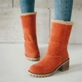 thumbnail image 1 of Botas de nieve de algodón y lana de cordero para mujer, de tacón grueso, de talla grande, de invierno, cálidas, de dos usos, 1 of 6