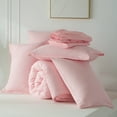thumbnail image 6 of Davulos Full Size Comforter Sets Pink 7 Pieces Bed in a Bag Full Beddding Comforter Sets, Solid Lightweight Bed Set with Comforter, Sheets, Pillowcases & Shams, 6 of 8