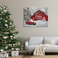 thumbnail image 2 of Red Barn & Truck Powdery Snow Rural Scenery Transportation Painting Gallery-Wrapped Canvas Print Wall Art, 2 of 7