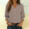 thumbnail image 2 of Women's Tops, Tees & Blouses Petite,Button Down Shirts for Women 3/4 Length Sleeve Business Casual Blouses 2026 Summer Tops, 2 of 6