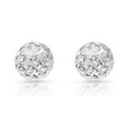 thumbnail image 2 of Tilo Jewelry 14K White Gold Ball Stud Post Earrings with Diamond-Cut Engraved | 8mm | Classic Everyday Earrings | Women, Men, Unisex, 2 of 10