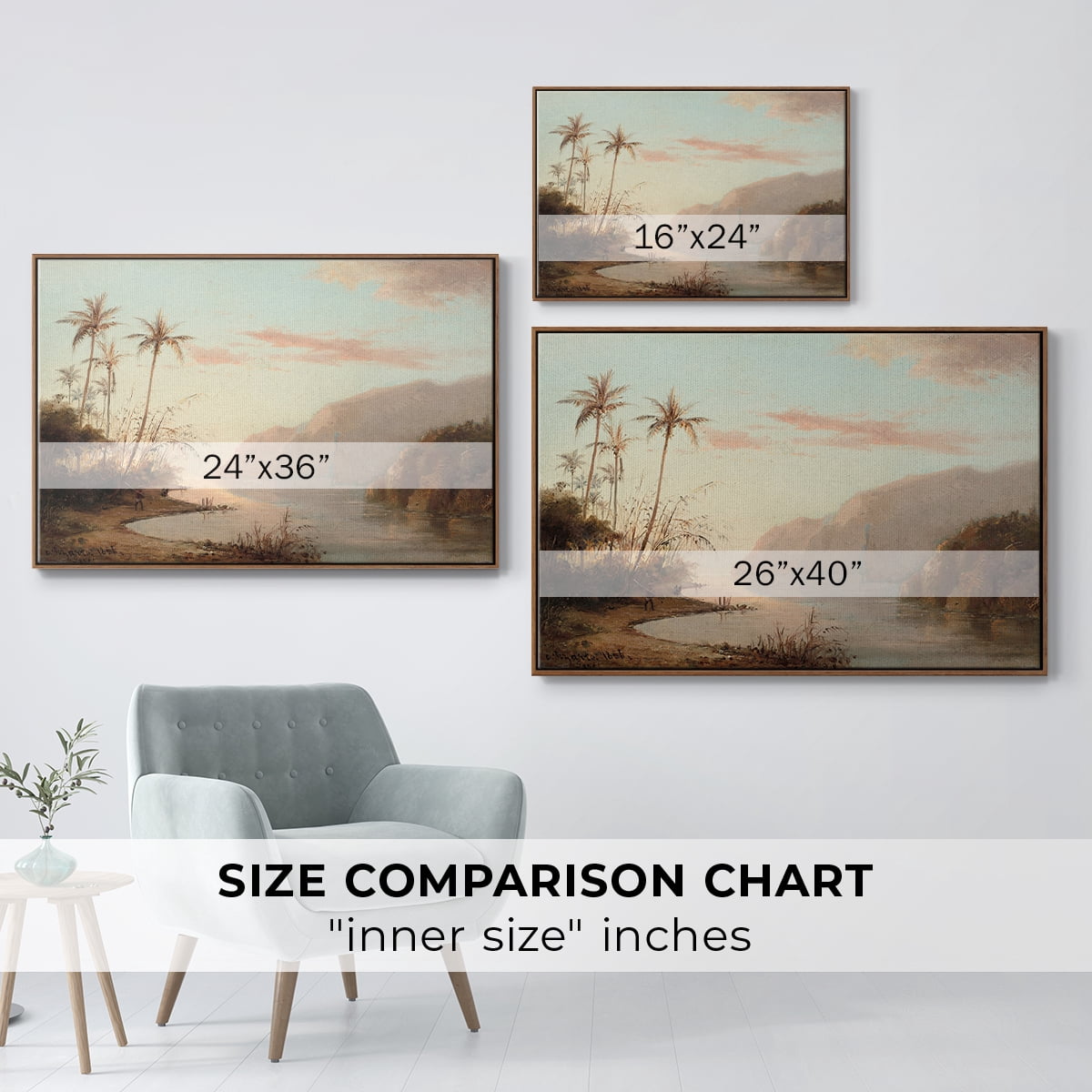 Vintage Landscape-XXXVI By Wexford Home Framed in Walnut Wood Gallery Wrapped Canvas 27 in. x 41 in.