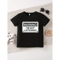 thumbnail image 2 of T-Shirt Garçon ROOBEN / Imprimé Graphique 'I'm Not Listening' / Coton Décontracté / Col Rond, Manches Courtes / Lavable en Machine / Ajustement Confortable pour l'Été / Noir Multi-Tailles, 2 of 6