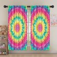 thumbnail image 5 of Blackout Kids Curtains,Colorful Rainbow Tie Dye Spiral Pattern Childrens Insulated Curtains Set Of 2,Bedroom Essentials,Toddler Room Decor 52"x63", 5 of 5