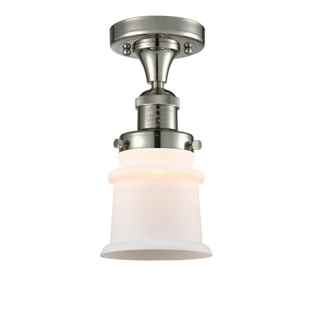 

Innovations 517-1CH-PN-G181S-LED Small Canton 1 Light Semi-Flush Mount part of the Franklin Restoration Collection Polished Nickel