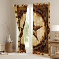 thumbnail image 3 of Manfei Boho Stars Kitchen Curtains,Rustic Farmhouse Lodge Black Out Curtains Pack of 2 (42x63 Each),Cream Brown, 3 of 6