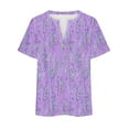 thumbnail image 4 of Jewelreauty Women Plus Size Summer Tops Casual Notch Neck Short Sleeve Print Tunic Blouses Shirts, 4 of 4