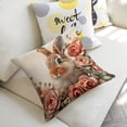 thumbnail image 5 of Rabbit flowerslinen throw pillowcase decoration pillowcase gifting preferred 18x18 inch cushion cover 4 sets sofa pillowcase sofa bedroom living room car, 5 of 8