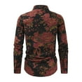 thumbnail image 4 of DDAPJ pyju Mens Long Sleeve Floral Dress Shirt Flowered Pattern Print Button Down Shirts Lightweight Linen Shirt Multicolor XL, 4 of 5