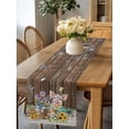 thumbnail image 4 of Burlap Table Runner 60 Inches Long, Farmhouse Pig Spring Flower Non-Slip Kitchen Table Runners for Dining Room Everyday Use Party Table Decorations Vintage Brown Wooden Plank, 4 of 9