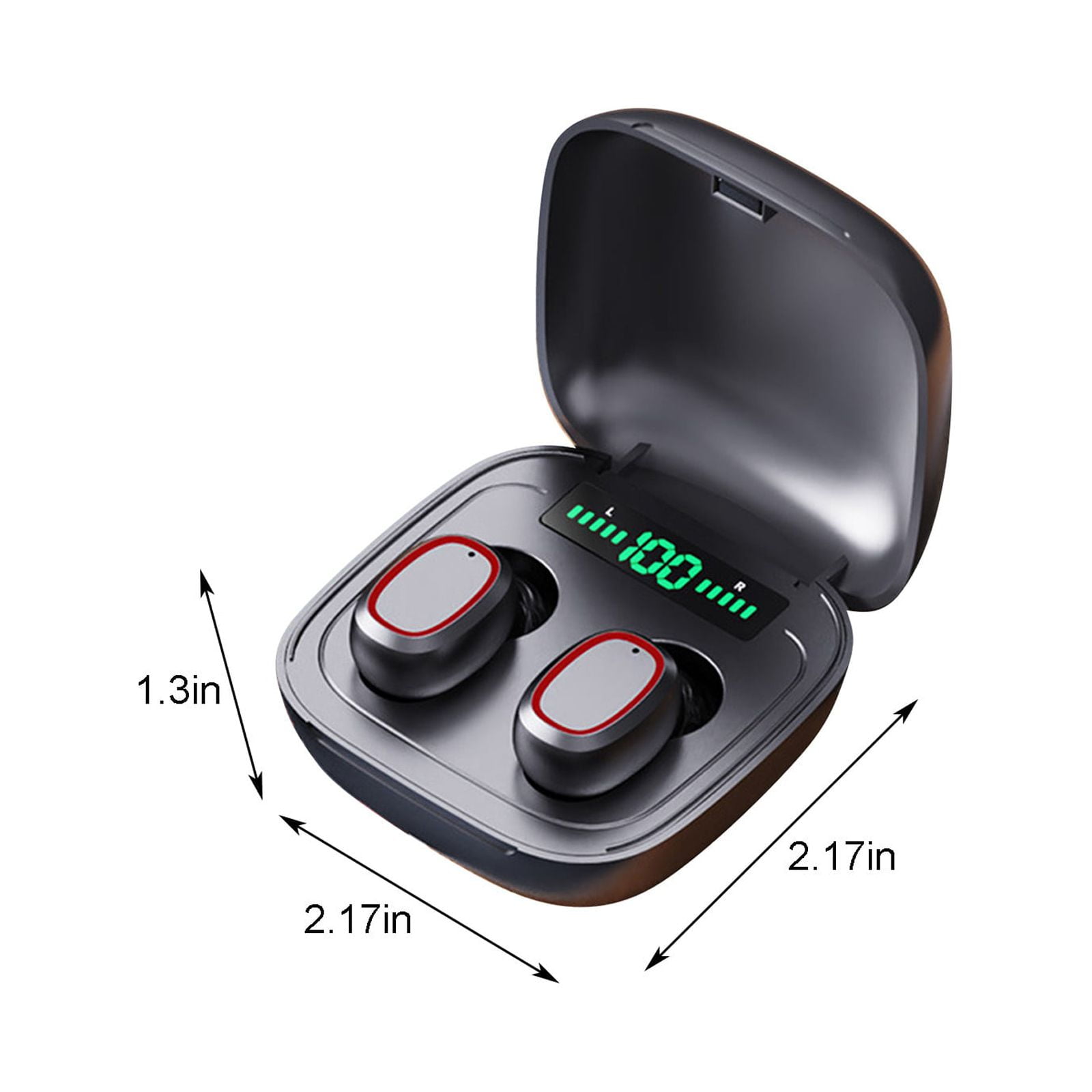 Wireless Earbuds, Bluetooth Earbuds Headphones Bass Stereo, IPX7 Waterproof Ear Buds with Mic LED Display, in Ear Earphones, 78H Playtime for Smartphone Laptop Pad Sports Workout,Black