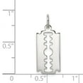 thumbnail image 3 of White Sterling Silver Charm Pendant 20 mm 10 Rhodium-Plated Razor Blade Polished, 3 of 4