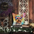 thumbnail image 3 of Yorkshire Terrier Hippie Dawg Fabric Decorative Pillow 18 in x 18 in, 3 of 5