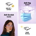 thumbnail image 3 of ProtectX Stylish Anti-Fog & Scratch-Resistant Safety Glasses, UV Protection goggles, Anti-Impact Lightweight Glasses for Men＆Women Lilac Clear, 3 of 7