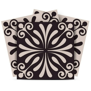 HomeRoots 4" X 4" Cinnamon Swirl Peel And Stick Removable Tiles