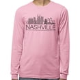 thumbnail image 2 of Skyline Nashville Tennessee Long Sleeve Shirt Unisex 4X-Large Pink, 2 of 5