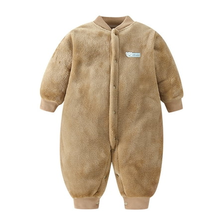 

Dadaria Baby Onesies 3M-18M Newborn Infant Baby Girl Boy Fleece Thick Warm Jumpsuit Playsuit Romper Clothes Brown 66 Baby