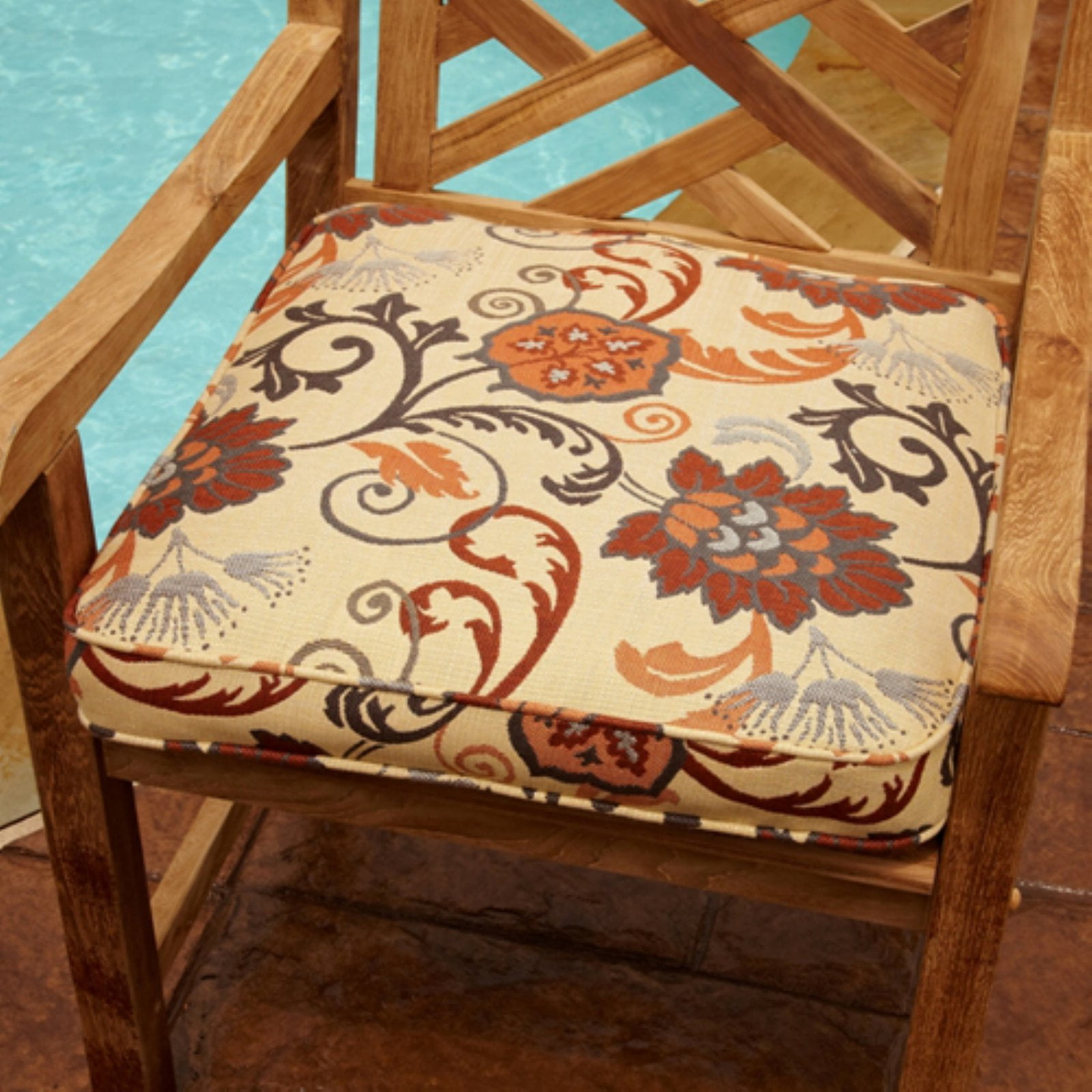 Seat Patio Chair Cushion, Sunbrella Outdoor Dining Chair Cushions With Ties