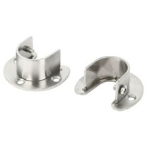 Unique Bargains 2 Piece Zinc Alloy Garderobe Closet Rod Flange Bracket 25mm Dia, High-Gloss
