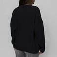 thumbnail image 5 of Women's Solid Color Loose Casual Long Sleeved Knitted Sweater Top Sweater for Fall Winter Minimalist Wardrobe,Black,S, 5 of 6