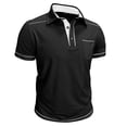 thumbnail image 7 of IWRICH Men's Polo Shirts Short Sleeve T Shirt Lightweight Casual Button up Shirts Summer Collared Tops with Pocket Black XXL, 7 of 7