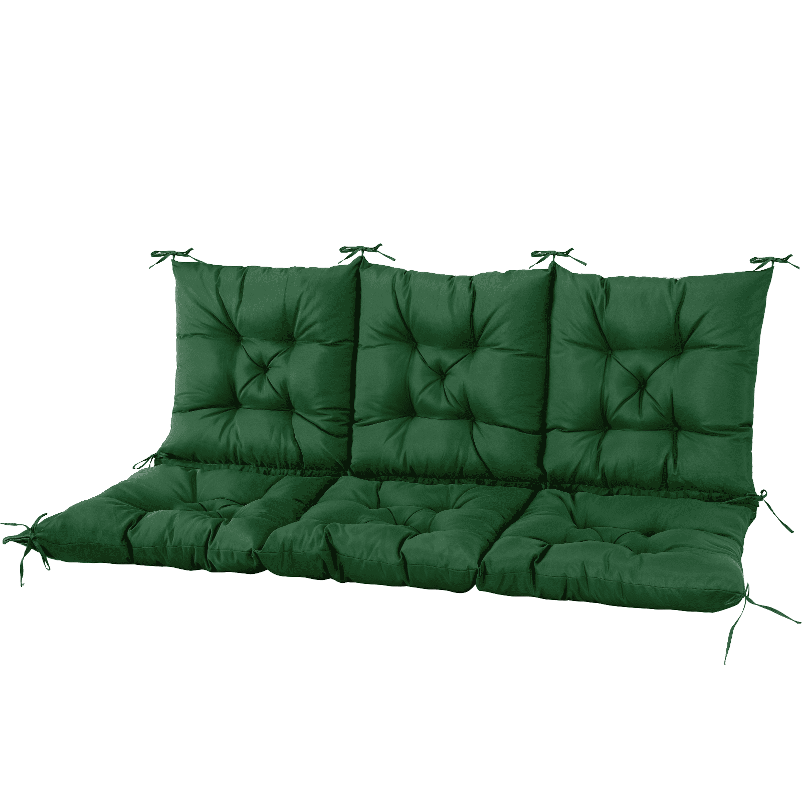 Outdoor Bench Cushion Inlife Swing Chair Cushion Waterproof Sun-Resistant with 8 Nonslip Ties, Dark Green 150cm*100cm