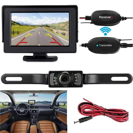 Wireless Backup Camera and Monitor Kit 9V-24V Rear View System For Car SUV Van Night Vision Waterproof (Best Waterproof Backup Camera)