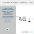 thumbnail image 3 of Avian 2H Widespread Lavatory Faucet w/ Metal Touch Down Drain 1.2gpm Chrome, 3 of 5