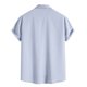 thumbnail image 3 of Men's Spring Summer Casual Solid Color Short Sleeve Shirt Loose Turn-down Collar ShirtL, 3 of 3