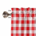 thumbnail image 5 of Half Window Curtains 24 Inches Long, Red White Plaid Window Treatment Curtain Drapes, Modern Farmhouse Buffalo Check Gingham Short Curtains Tiers for Kitchen Over Sink, 27.5"x24", 2 Panels, 5 of 7
