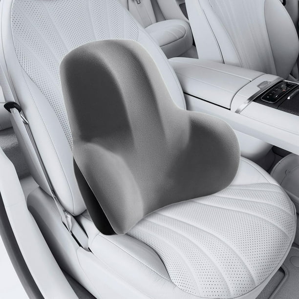 Almohada de apoyo para la cintura del coche, soporte para la espalda, espuma viscoelástica, cojín transpirable para la cintura, almohada para la Gris