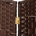 thumbnail image 7 of Red Lantern 2 ft. Short Fiber Weave Folding Screen - Dark Mocha - 4 Panels, 7 of 7