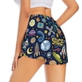 thumbnail image 3 of Vsdgher Colorful Space Print Women's Running Double Layer Shorts High Waisted with Pockets Elastic Yoga Workout Athletic Gym Sports, 3 of 8