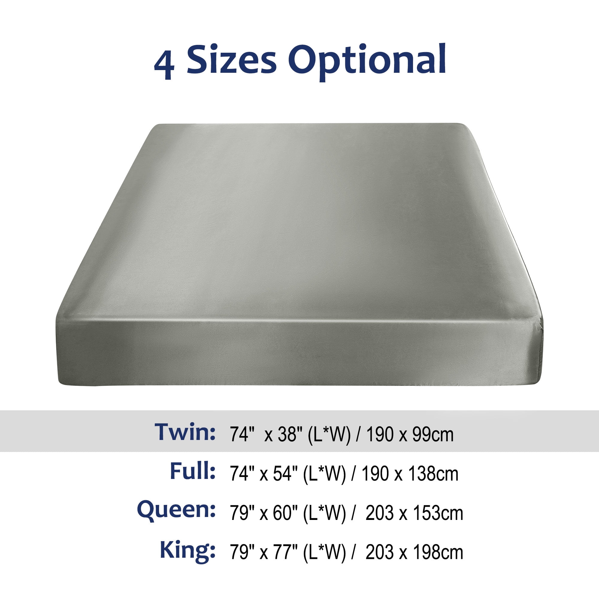 Unique Bargains Silky Deep Pocket Bed Sheet Soft Twin Grey