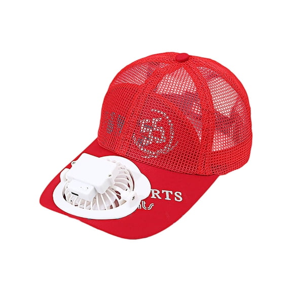 Men Women Cool Mesh Baseball Caps with Mini Fan,USB Rechargeable Breathable Sun Protection Hat With Built-in Cooling Fan Lightweight Summer Outdoor Sunshade Cap