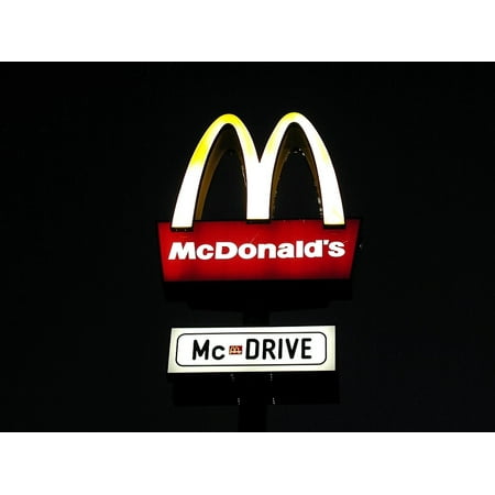 Mc Board - LAMINATED POSTER Donalds Mc Signage Glowing Board Eatery Signs Poster Print 24 x 36