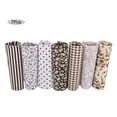 thumbnail image 3 of 7pcs Cotton Fabric Square Flower Pre cut DIY Patchwork Cloth Brown Flower Series(25* 25 cm), 3 of 8