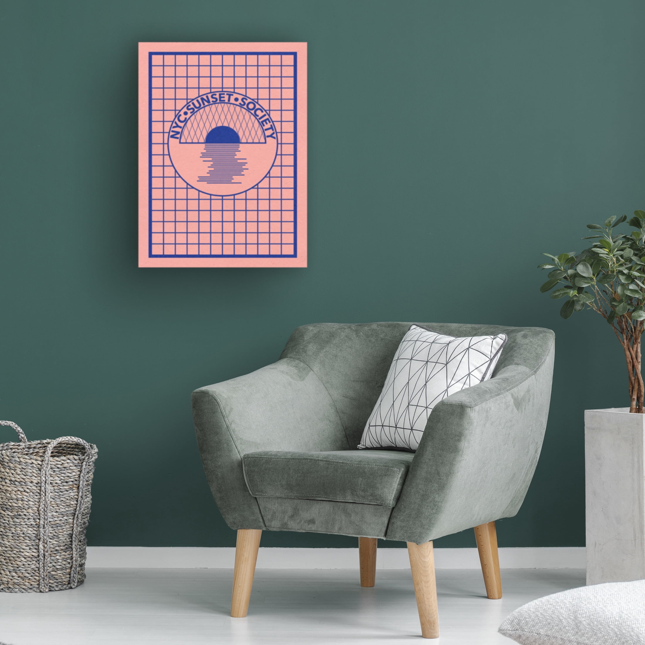 Trademark Fine Art Rosi Feist Nyc Sunset Society Blue Canvas Wall Art