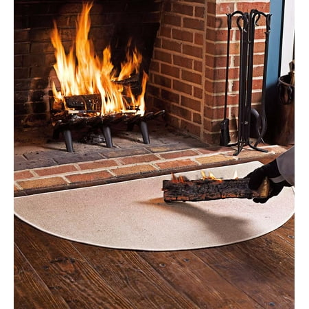 Flame Resistant Half Round Hearth Fireproof Rug 27 X 48